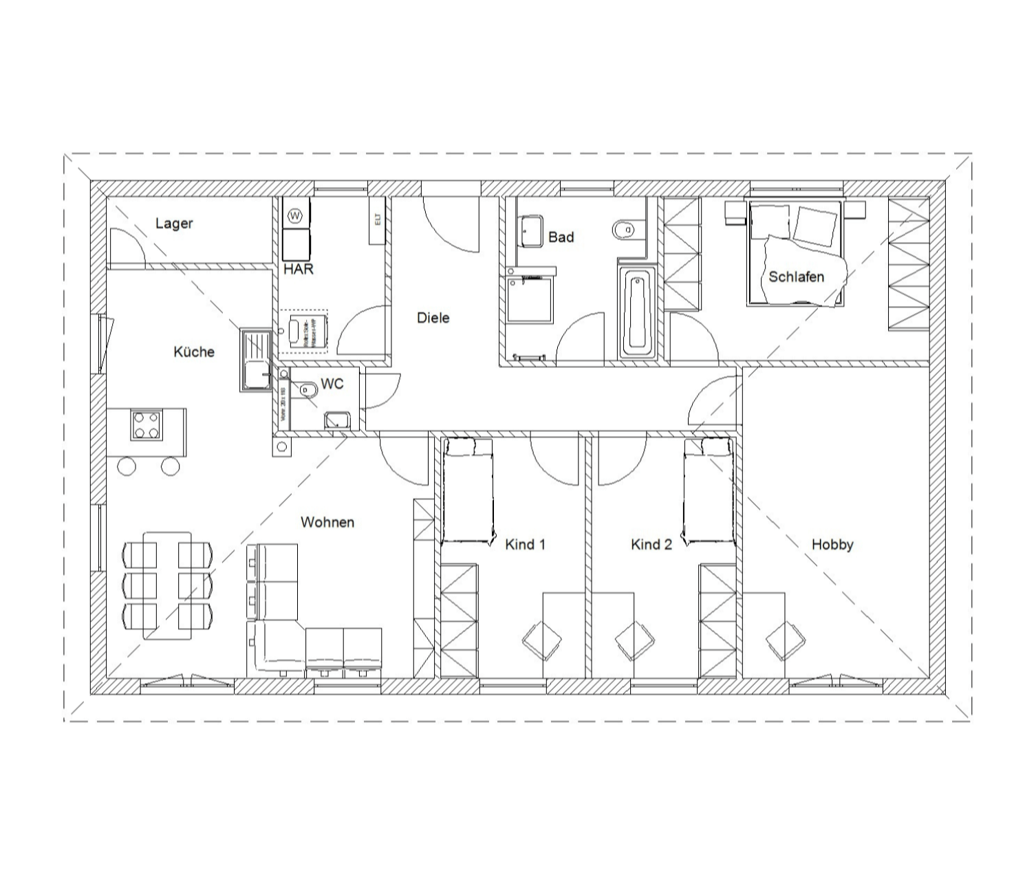 Bild von Moderner Bungalow mit 131 m² Wohnfläche