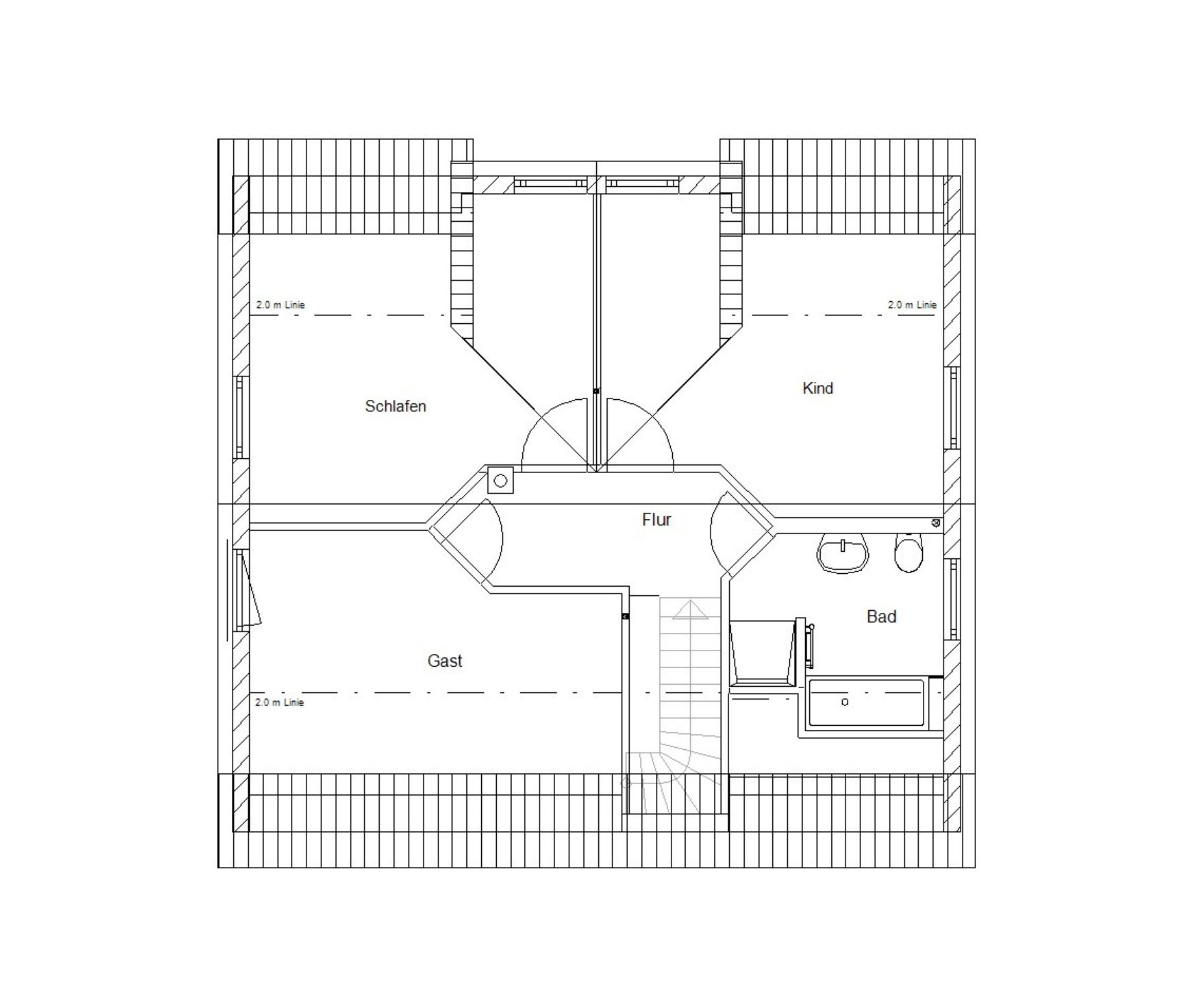 Bild von Flair 134 mit Flachdachgaube – Massivhaus für Familien